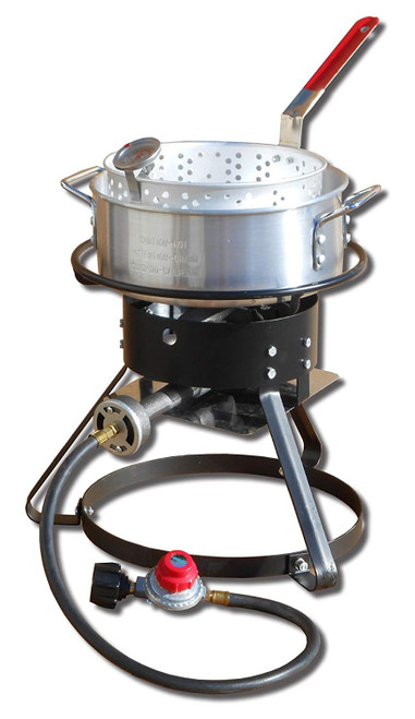 King Kooker 1217 12" Outdoor Cooker Package W 10Qt Aluminum Fry Pan & Basket