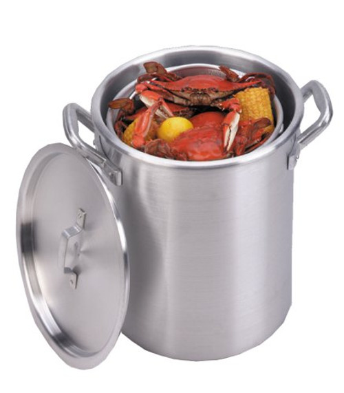 King Kooker KK32 Heavy Duty Aluminum Boiling Pot w/ Basket, 32-Quart
