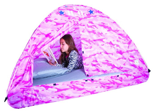 Pacific Play Tents 19781 Pink Camo 77" x 38" x 35" Kids Bed Tent (Twin)