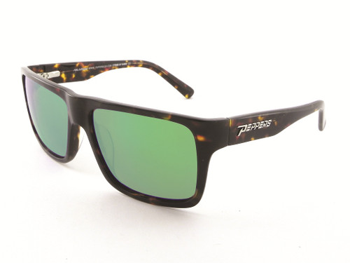 Peppers KAHUNA Shiny Tokyo Tortoise/Green Mirror Polarized Sunglasses