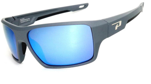 Peppers Skipper Matte Grey/Brown Polarized W. Ocean Blue Mirror Lens Sunglasses
