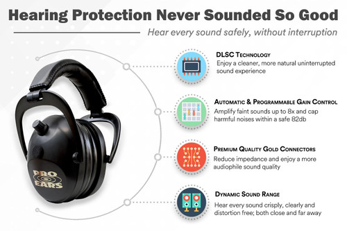 New ProEars Gold II26 PEG2SMB Electronic Hearing Protection and Shooting Earmuff