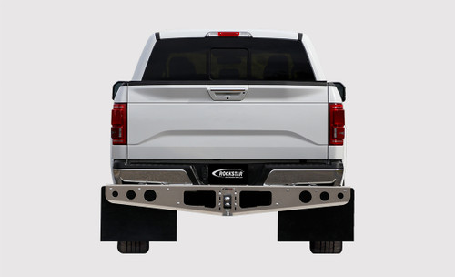 Rockstar Mounted Mud Flaps Fits Hitch Ford Make F-150 Smooth Mill Finish
