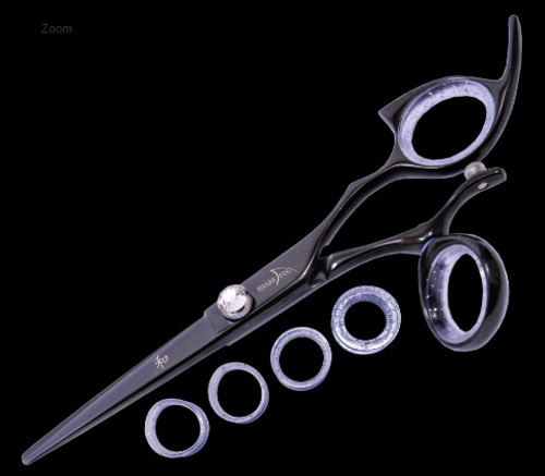 Sharkfin 5.5 Inch Right Hand Standard Line Swivel Black Scissor Shears
