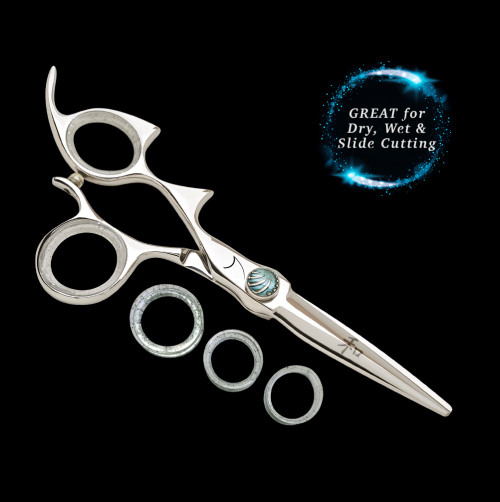 Sharkfin 5.5" Left Hand Double Shark Non-Swivel Stainless Scissor Shears