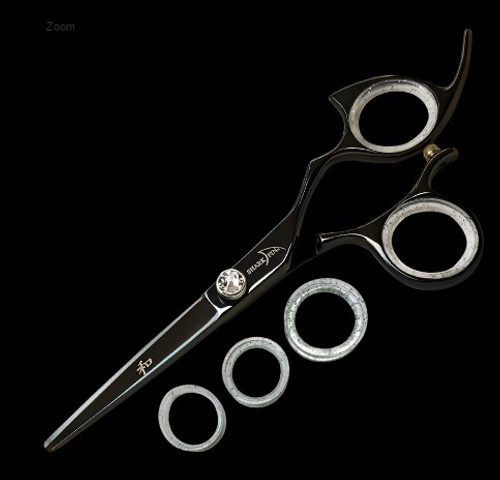 Sharkfin 6.25" Right Hand Professional Non-Swivel Black Scissor Shears