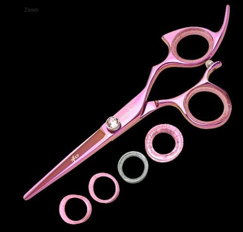Sharkfin 6.25" Right Hand Professional Non-Swivel Pink Scissor Shears