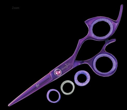 Sharkfin 6.25" Right Hand Professional Non-Swivel Purple Scissor Shears