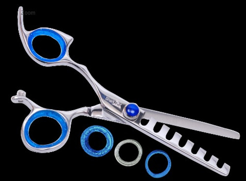 Sharkfin 7 Tooth Left Hand Professional Non-Swivel Stainless Scissor Shears