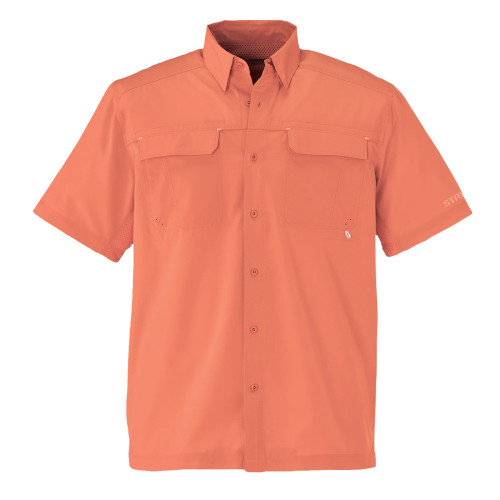 Striker Coolwave Sanibel Bay UPF 50 Men's Button-Down Coral Shirt In 2X-Large