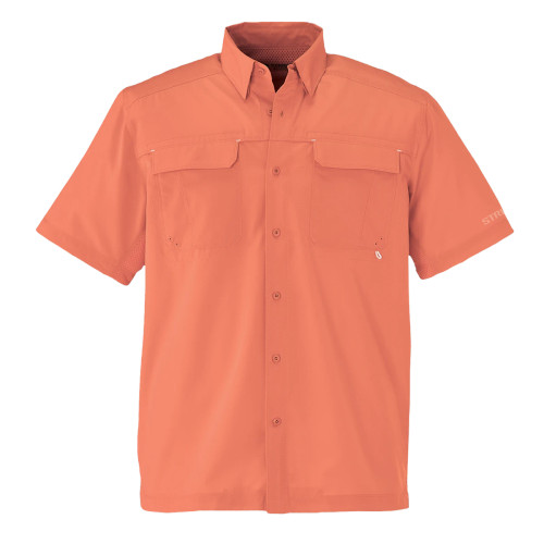 Striker Coolwave Sanibel Bay UPF 50 Men's Button-Down Coral Shirt In Large
