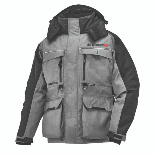 Striker Ice Men's Hardwater Gray/Black Jacket In 2X-Large