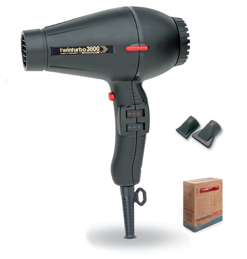 Turbo Power 330A Twin Turbo 3800 Ceramic Ionic Salon Black Hair Dryer