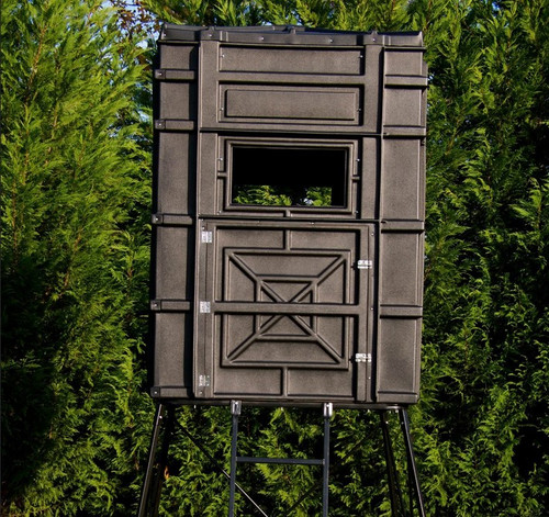 Hughes Hunting Blinds The Enforcer 4'x4' Box Blind w/ Full Door & Slide Windows