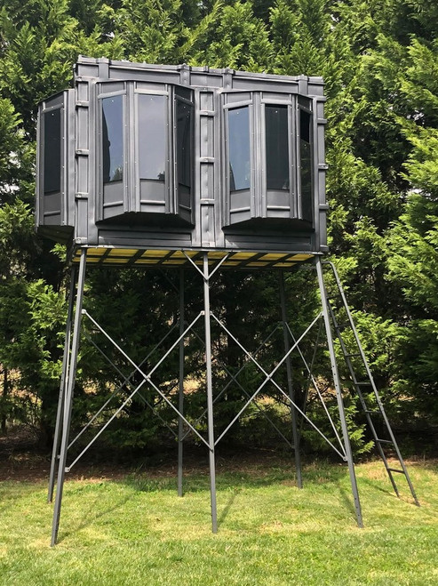 Hughes Hunting Blinds The Lodge 4' x 8' Box Blind & Adjustable 4'-8' Tower