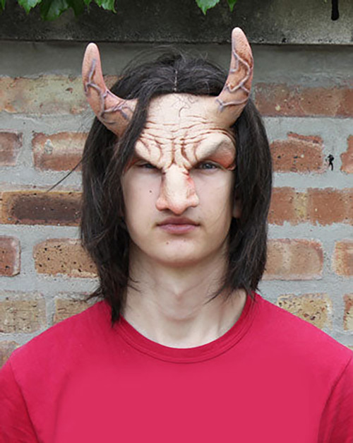 Zagone Studios Devil Flesh, Natural Colored Horn Half Latex Face Mask