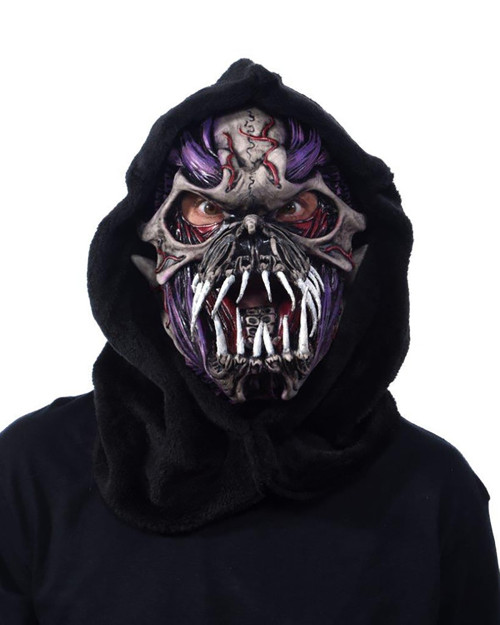 Zagone Studios Unleashed Wickedness Fanged Face Mask with Attached Plush Hood