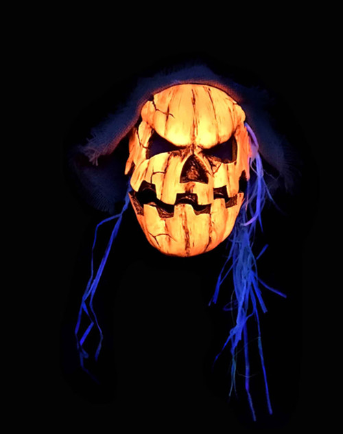 Zagone Studios Uv Orange Glow Pumpkin Monster Latex Face Mask
