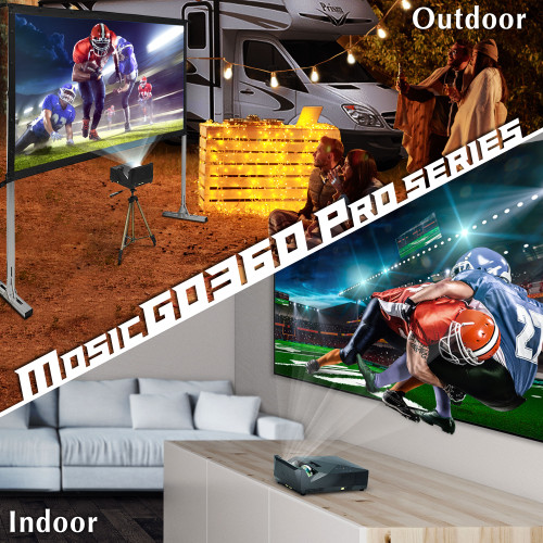 EliteProjector MosicGO 360 Series Ultra-Short Throw DLP Projector 120" Winter Indoor Movie Screen