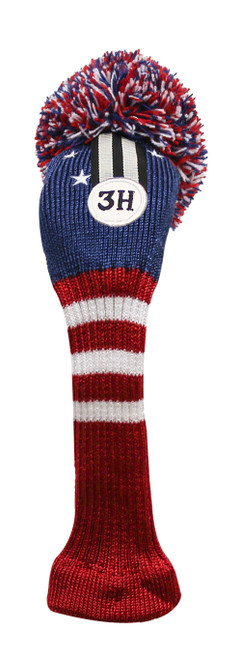 Izzo Golf Vintage Golf Headcovers in Patriot - Red/White/Blue/Hybrid
