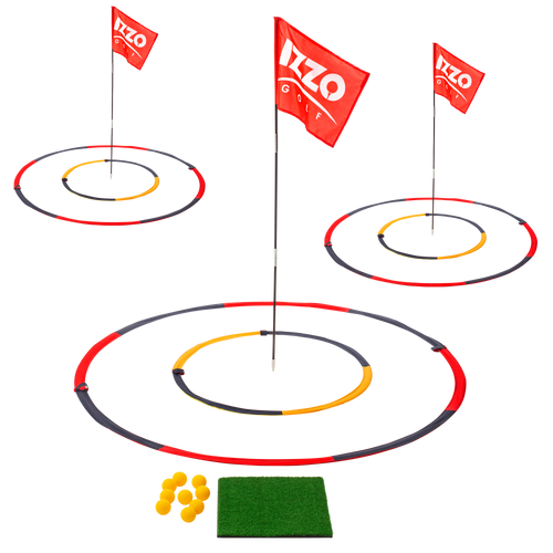 Izzo Golf Backyard Bullseye Golf Practice Set in 3 Piece Flag Set