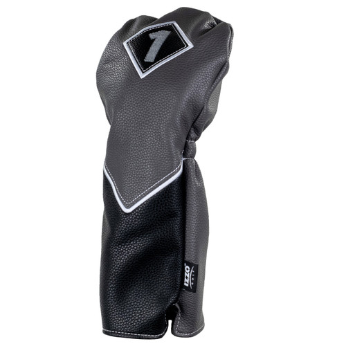 Izzo Golf Premium Soft PU Leather Golf Headcovers in Gray/Black/Driver