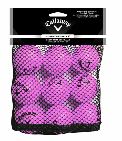 NEW Golf Callaway HX Soft-Flite Practice Balls with Mesh Bag, 9 Pack in Pink