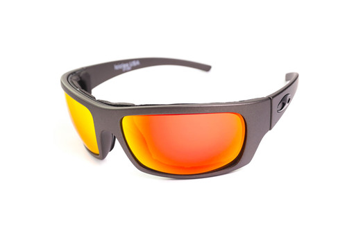 Stinger Progressive Polarized Mirror Orange Lens Sunglasses with Gunmetal Frame