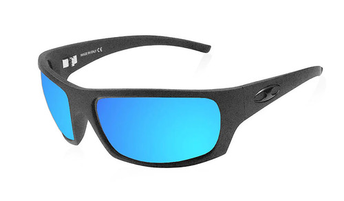 Stinger Singal Polarized Mirror Blue Lens Sunglasses with Matte Black Frame