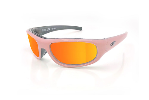 Icicles Sun Rider Singal Mirror Orange Lens Sunglasses with Pink Frame