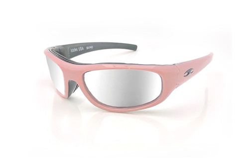 Sun Rider Singal Transition Mirror Silver Lens Sunglasses with Pink Frame
