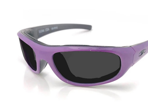 Icicles Sun Rider Progressive Polarized Grey Lens Sunglasses with Purple Frame