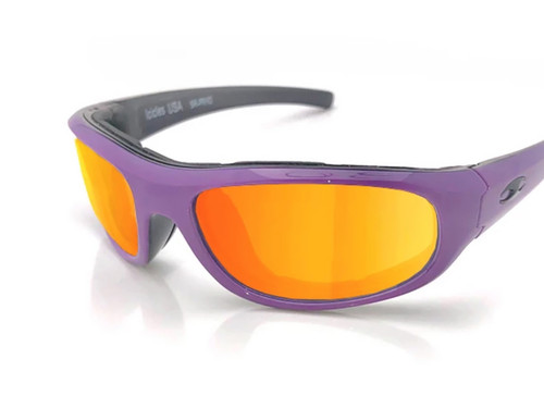 Sun Rider Singal Transition Mirror Orange Lens Sunglasses with Purple Frame