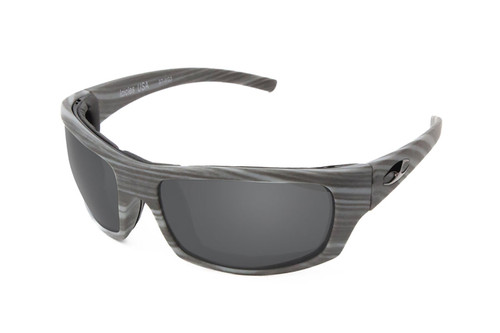 Icicles Stinger Polarized Grey Lens Sunglasses with Woodgrain Frame