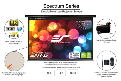 Elite Screens ELECTRIC120V Spectrum Series 120" 4:3 Maxwhite Projection Screen