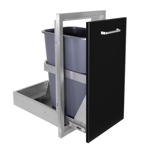Wild Fire Ranch 304 Bss Pull Out Trash Black Drawer in 14" x 26"