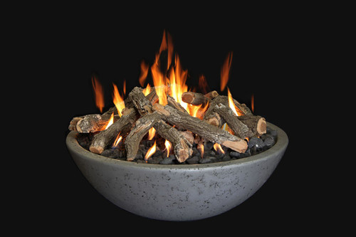 39" x 13" Vented Tee-Pee Natural Gas High UV Resistant Fire Bowl - Grey