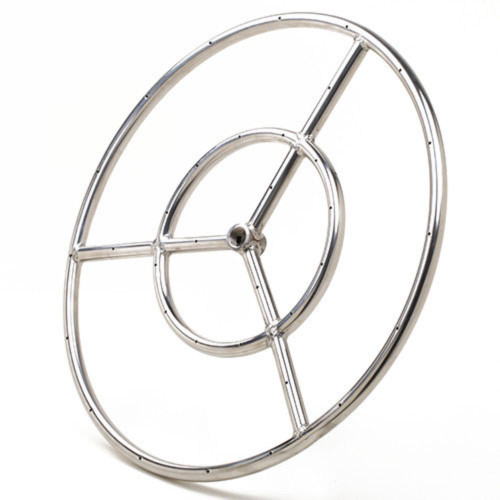 Grand Canyon 24" Stainless Steel Fire Pit Burner Double Ring with 1/2" Hub