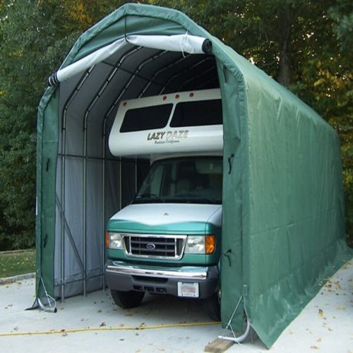 Rhino Shelter Barn Building Gambrel Style Cover Zipper Doors Green 12'Wx20'Lx12