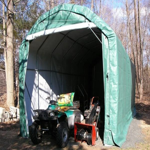 Rhino Shelter Extended Barn Building Gambrel Style UV Cover, Gray, 12'Wx28'Lx12