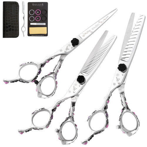 Washi Scissor Professional Rosebud 3 Piece Lefty Set In Size 5.5, 6.0