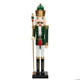 3 Ft. Large Classic Green Wood Holiday Nutcracker with Scepter