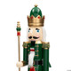 3 Ft. Large Classic Green Wood Holiday Nutcracker with Scepter