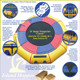 Island Hopper 15' Classic Water Trampoline With Heavy Duty Ladder, Yellow