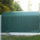 Rhino Shelter Barn Building Gambrel Style Cover Zipper Doors Green 12'Wx20'Lx10'