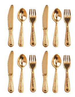 Miniature 12 pc. Cutlery Set - Gold