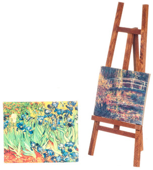 Artist Easel with Paintings 