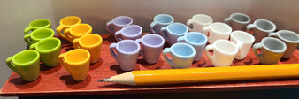 Set of 4 Miniature Mugs - Choice of Colour