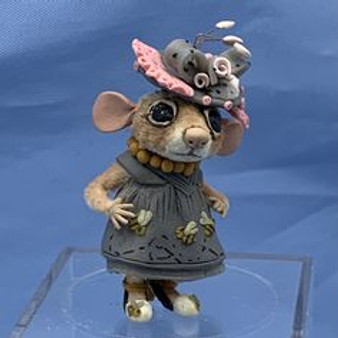 Aleah Klay Character - Mouse in Grey Dress(1 3/4" tall)