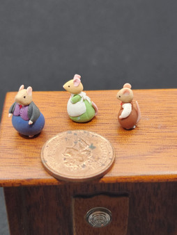 Handcrafted Mouse Family-Dad, Mom, Son